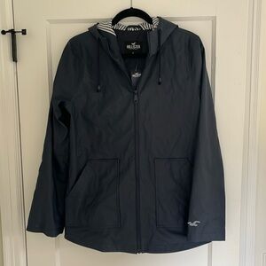 Hollister Navy Raincoat